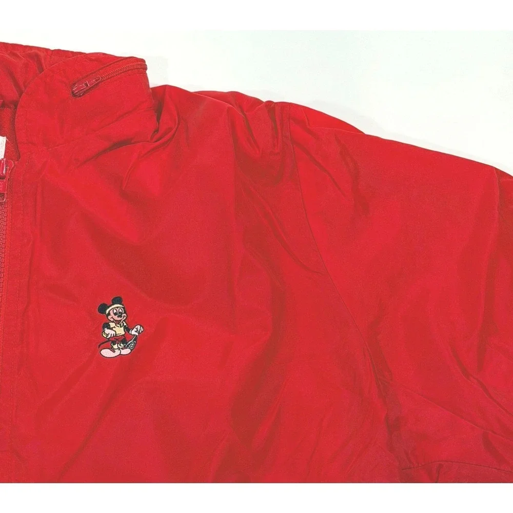 Vintage Mickey Mouse Tennis‎ Windbreaker Men's M Boast Full Zip Hooded Disney